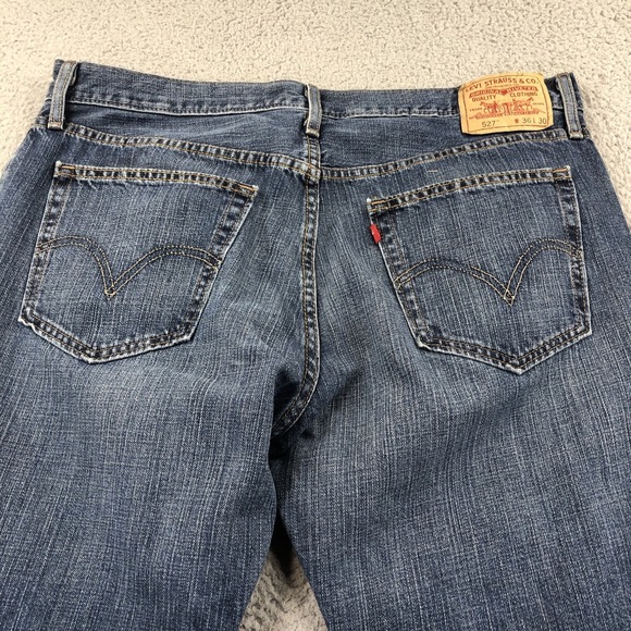 Vintage Levis Jeans Mens 36x30 Blue 527 Bootcut Western Mid Rise Whisker Y2K - Picture 6 of 15